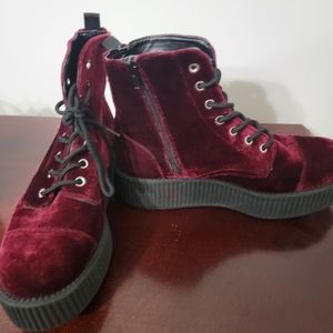 Velvet Platform Boots